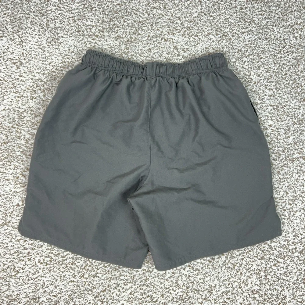 Nike Swimsuit Mens Small Gray Trunks Mesh Lined Athletic Gym Sports Beach Logo